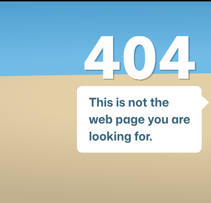 ログインしていない状態で非公開のリポジトリのアドレスを開いた画面。大きな404の文字と、This is not the web page you are looking for.の文が出ている